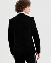 Tom Baine Mens Slim fit Velvet Dinner Jacket Blazer 46 R Black Solid