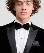 Tom Baine Mens Slim fit Velvet Dinner Jacket Blazer 46 R Black Solid
