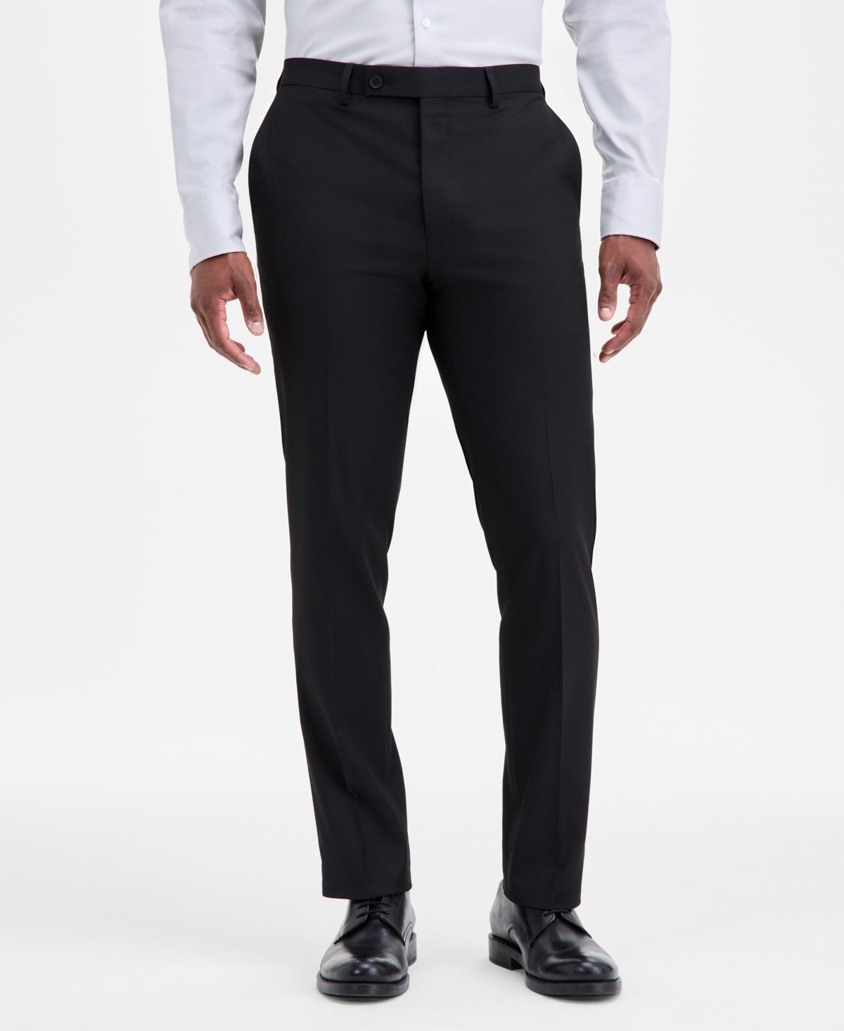 Dkny Mens Modern fit 3 Piece Vested Suit 54 R Pants 49 / 32 Black Solid