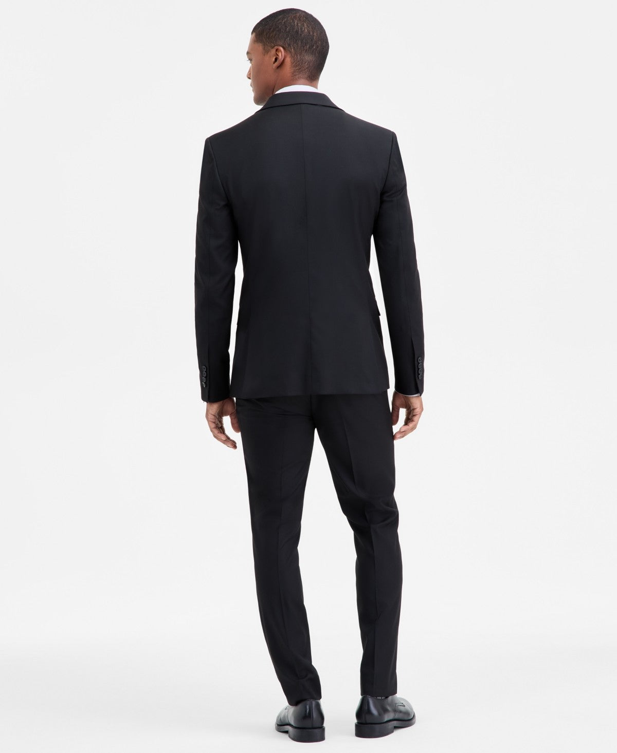 Dkny Mens Modern fit 3 Piece Vested Suit 54 R Pants 49 / 32 Black Solid