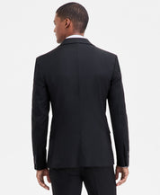 Dkny Mens Modern fit 3 Piece Vested Suit 54 R Pants 49 / 32 Black Solid