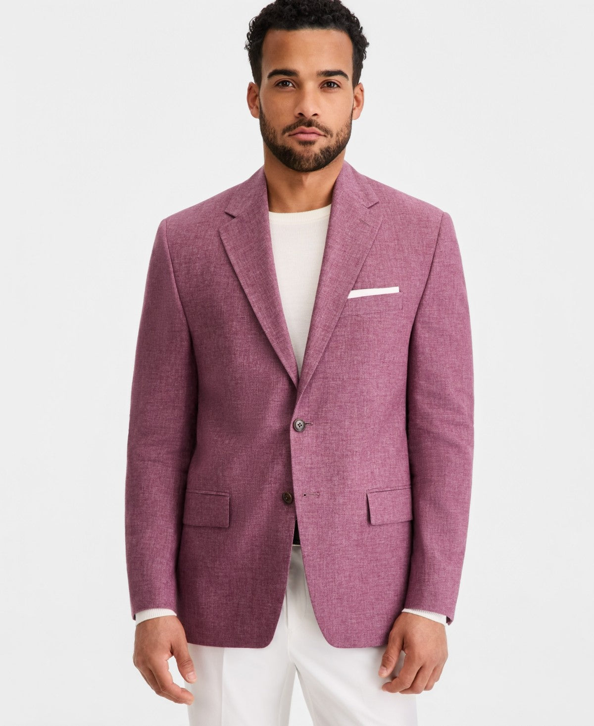 Michael Kors Mens Classic fit Linen Sport Coat Blazer 40 R Red Solid