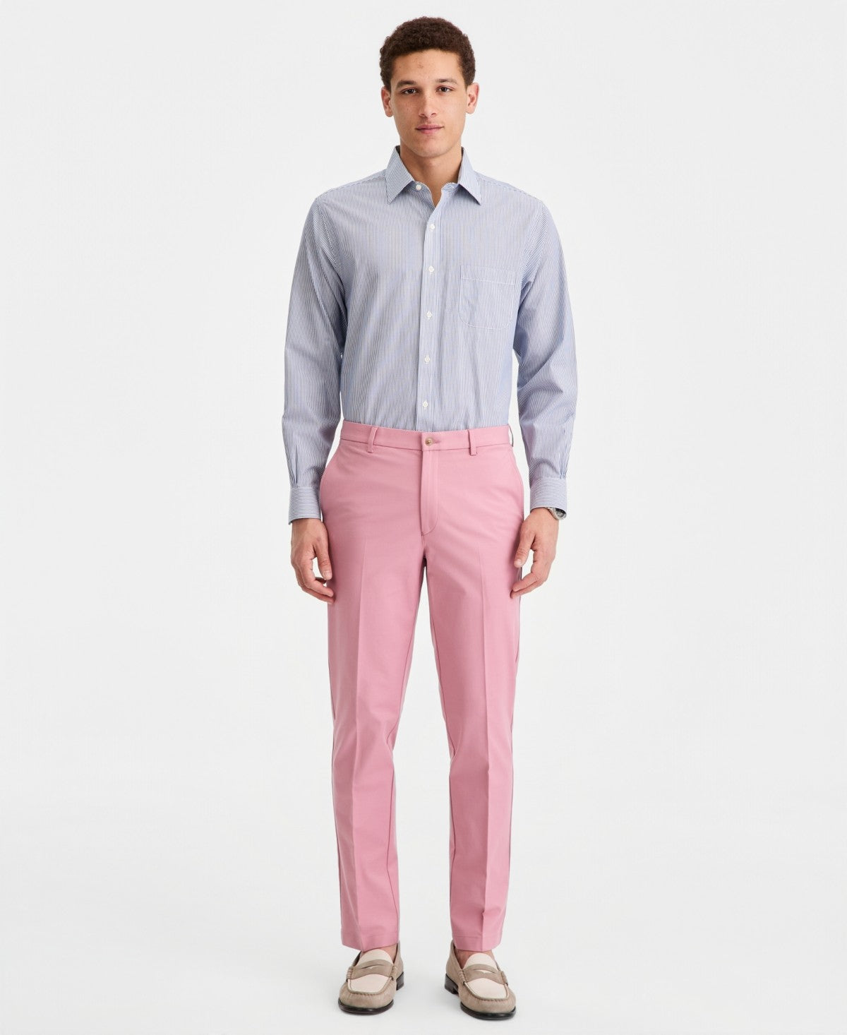 Michael Kors Mens Classic fit Cotton Dress Pants 36 / 32 Pink Solid
