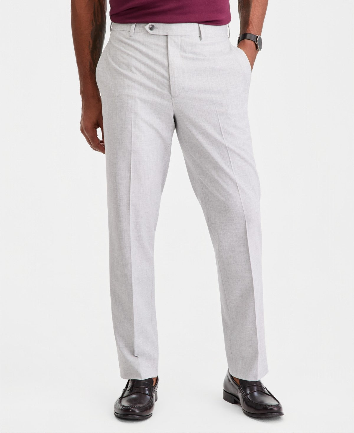 Michael Kors Mens Classic fit Dress Pants 36 / 32 Light Gray Sharkskin