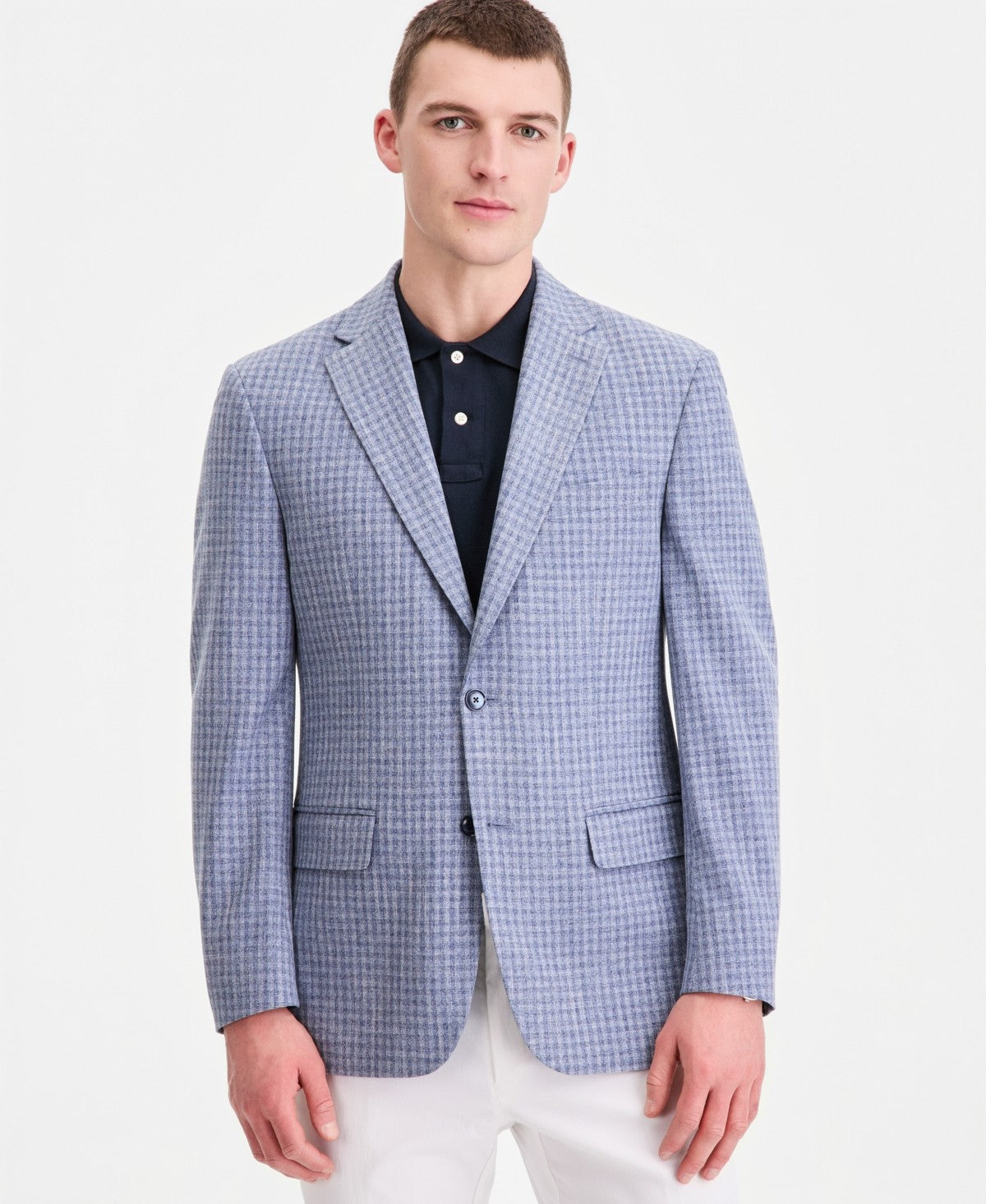 Tommy Hilfiger Mens Modern fit Sport Coat Blazer 38 R Light Blue Plaid