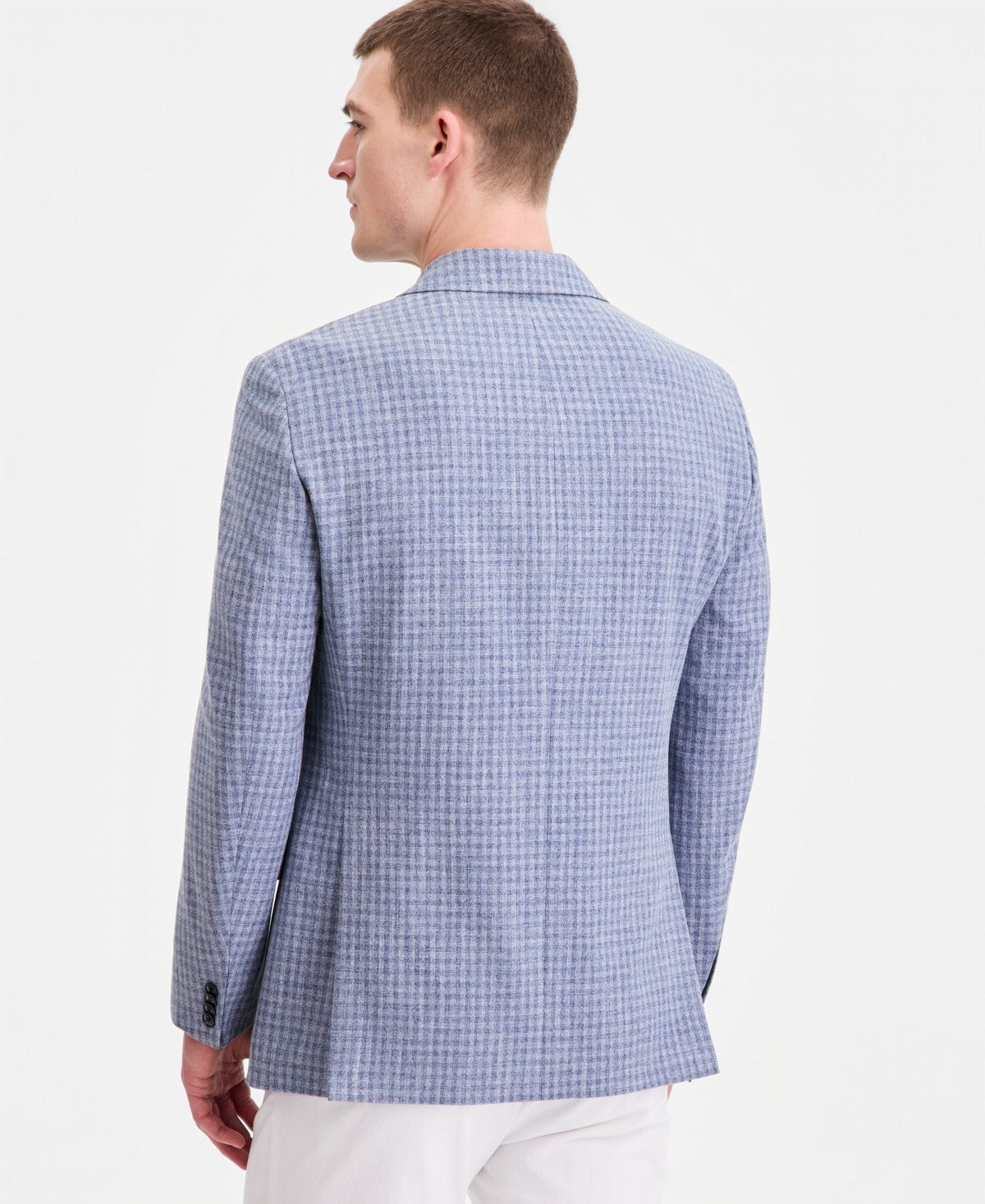 Tommy Hilfiger Mens Modern fit Sport Coat Blazer 38 R Light Blue Plaid
