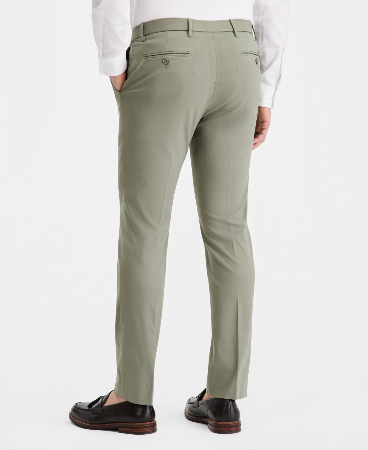 Tommy Hilfiger Mens Modern fit Dress Pants 38 / 32 Olive Green Solid