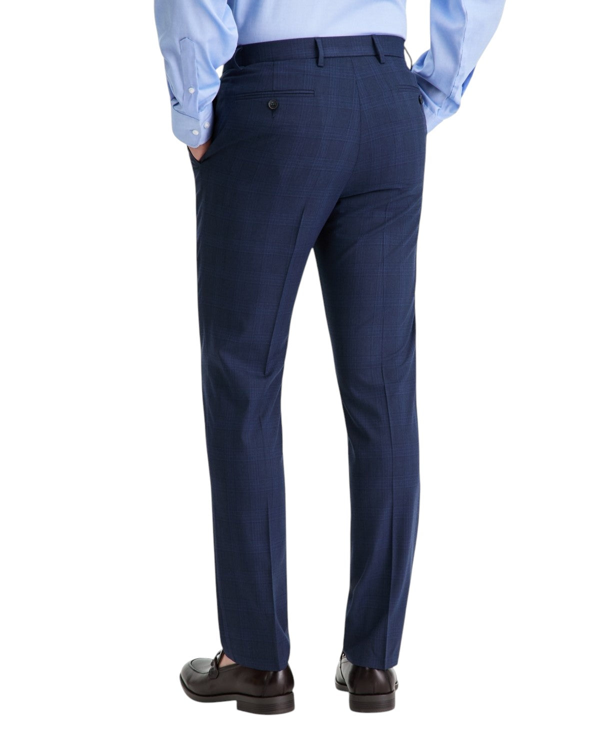 Tommy Hilfiger Mens Modern fit Dress Pants 38 / 30 Blue Plaid Stretch