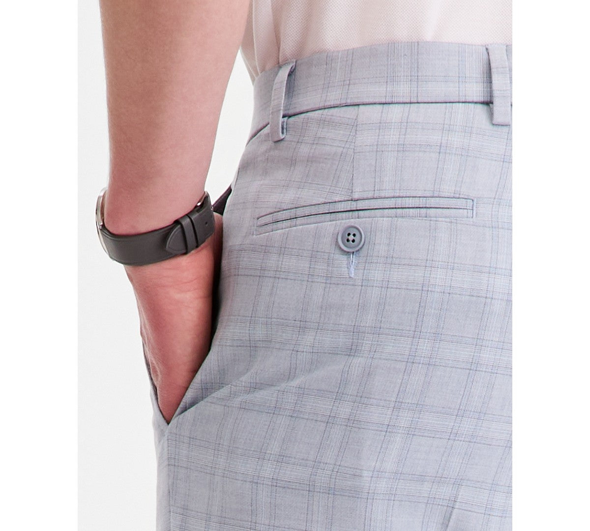 Tommy Hilfiger Mens Modern fit Dress Pants 30 / 30 Light Blue Plaid