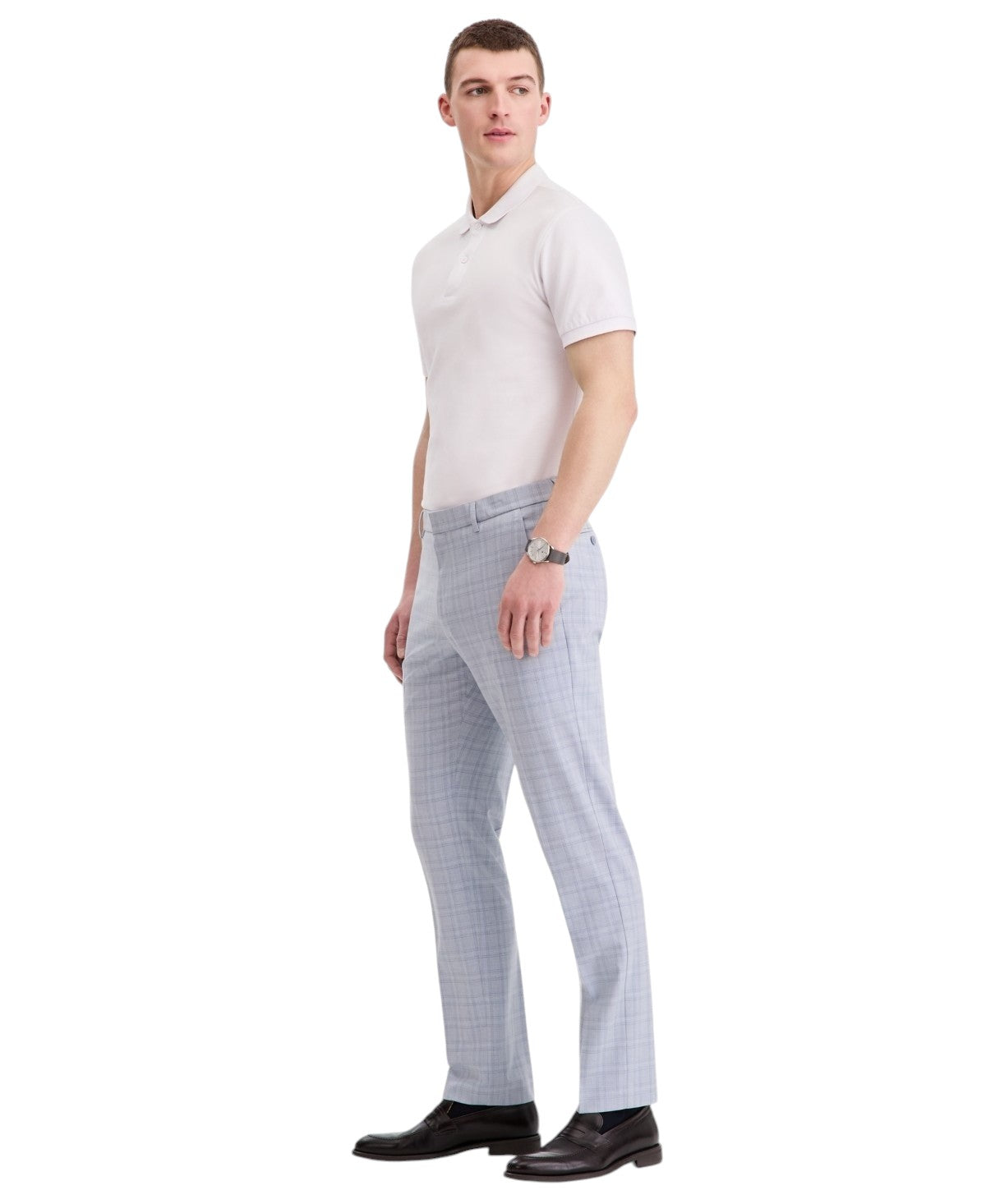 Tommy Hilfiger Mens Modern fit Dress Pants 31 / 30 Light Blue Plaid