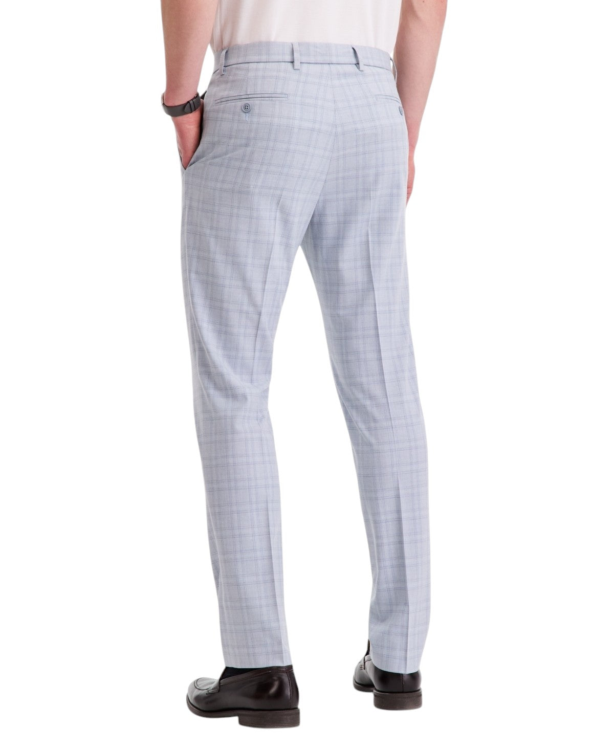 Tommy Hilfiger Mens Modern fit Dress Pants 31 / 30 Light Blue Plaid