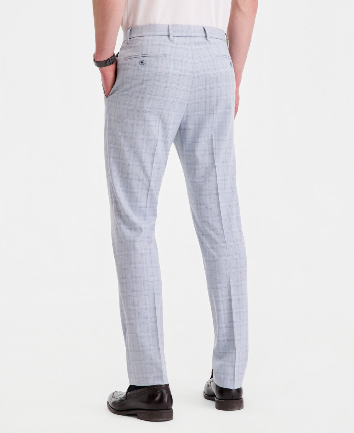 Tommy Hilfiger Mens Modern fit Dress Pants 34 / 30 Blue Plaid