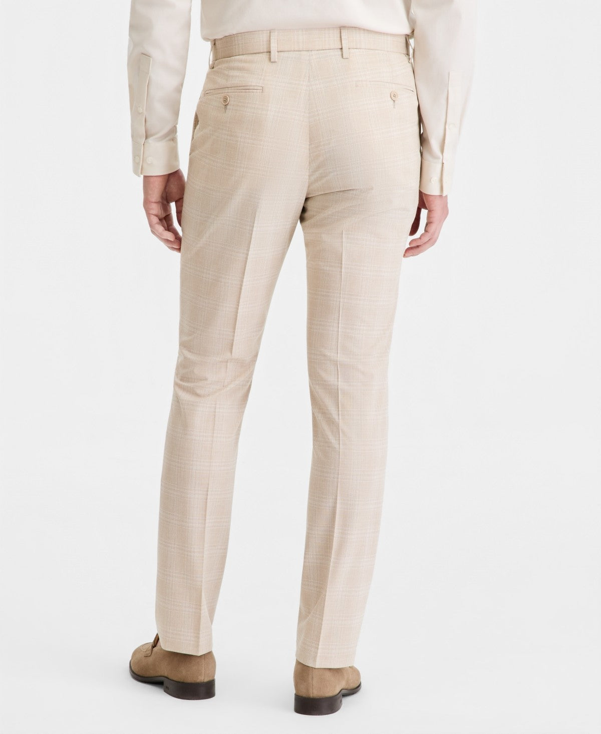 Tommy Hilfiger Mens Modern fit Dress Pants 36 / 32 Light Tan Plaid