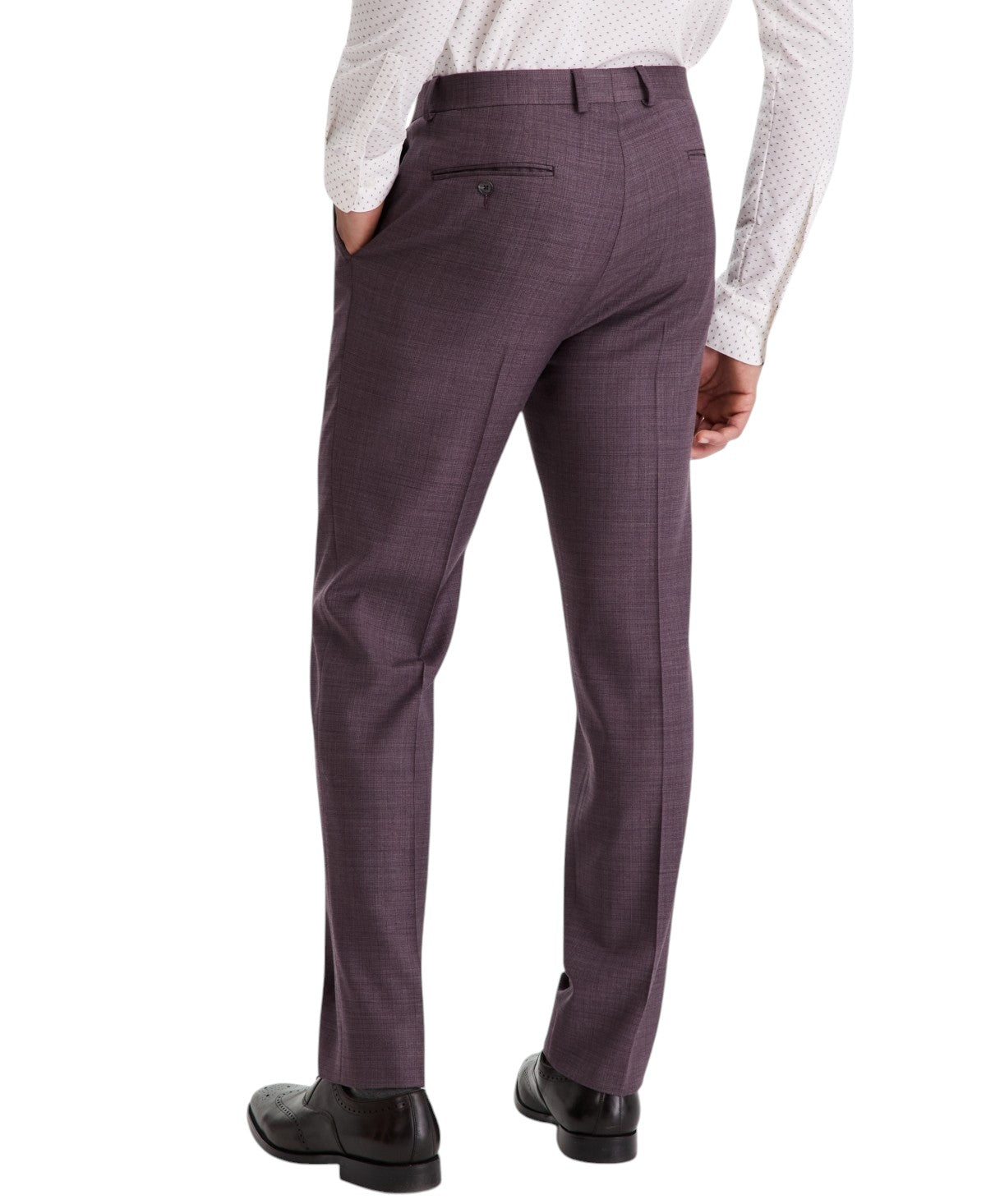 Calvin Klein Mens Slim fit Wool Dress Pants 30 / 30 Purple Solid