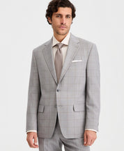 Michael Kors Mens Classic fit Wool Suit Jacket Blazer 42 S Gray Tan Windowpane