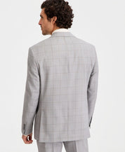 Michael Kors Mens Classic fit Wool Suit Jacket Blazer 42 S Gray Tan Windowpane