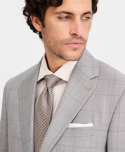 Michael Kors Mens Classic fit Wool Suit Jacket Blazer 42 S Gray Tan Windowpane
