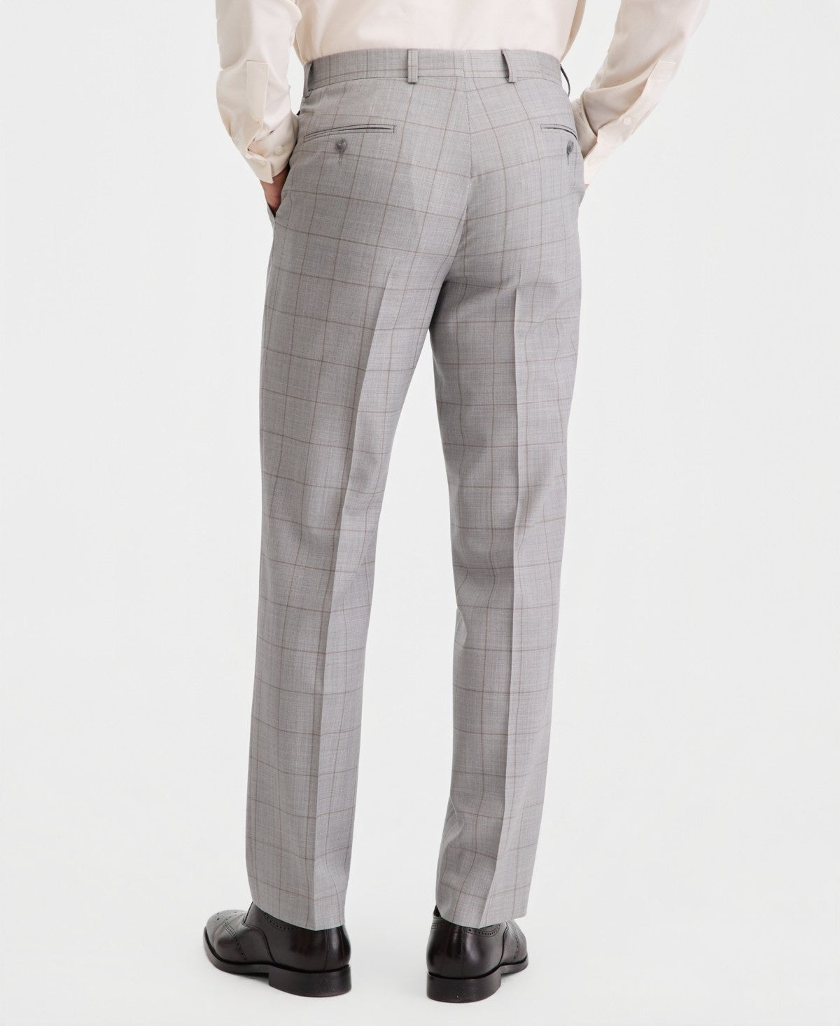Michael Kors Mens Classic fit Wool Dress Pants 38 / 30 Grey Tan Windowpane