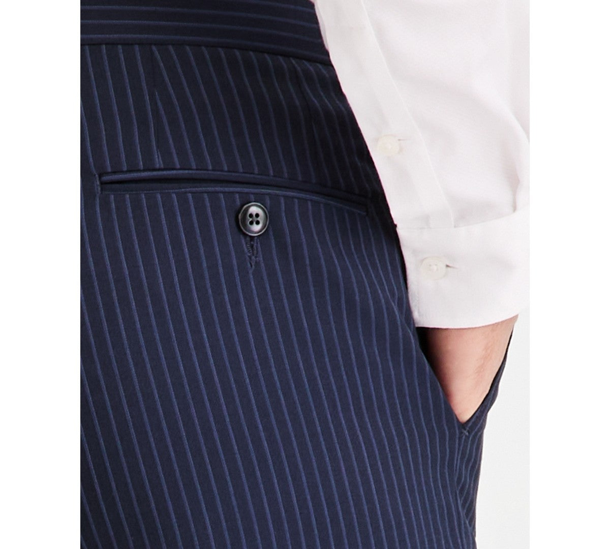 Michael Kors Mens Classic fit Dress Pants 32 / 32 Navy Blue Pinstripe