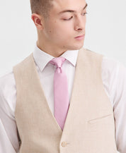 Bar Iii Men's Slim-Fit Linen-Blend Suit Separates Vest XL Light Tan