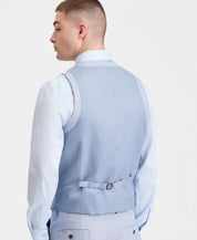 Bar Iii Men's Slim-Fit Linen-Blend Suit Separates Vest Medium Light Blue