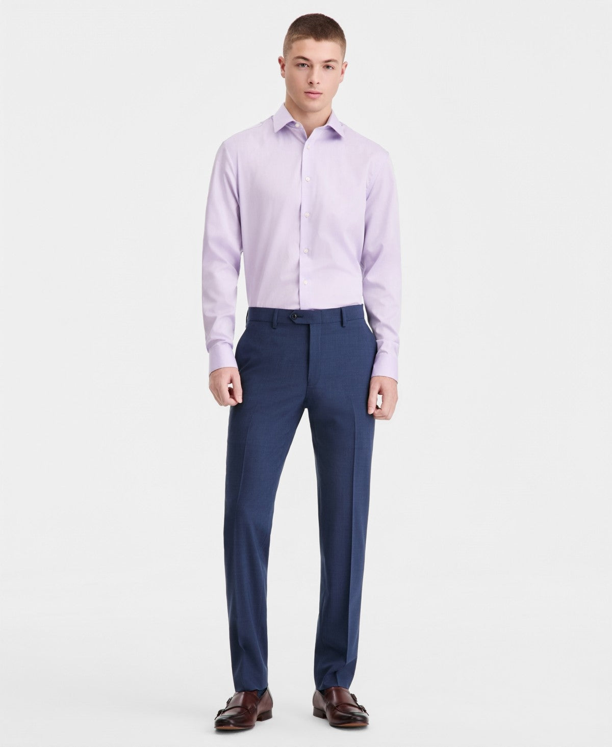 Bar III Mens Slim fit  Wool Dress Pants 36 / 30 Blue Solid