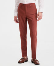 Bar Iii Mens Slim fit Wool Dress Pants 38 / 32 Red Solid