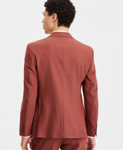 Bar Iii Mens Slim fit Wool Suit Jacket Blazer 44 L Terracotta Brown Solid