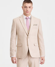Bar Iii Mens Slim fit Linen Cotton Suit Jacket Blazer 36 S Light Tan Solid
