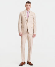 Bar Iii Mens Slim fit Linen Cotton Suit Jacket Blazer 44 R Light Tan  Solid
