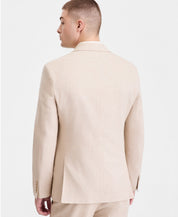 Bar Iii Mens Slim fit Linen Cotton Suit Jacket Blazer 44 R Light Tan  Solid