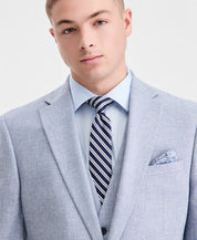 Bar III Mens Slim fit Linen Suit Jacket Blazer 40 L Light Blue Solid