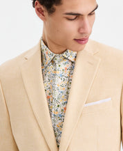 Bar Iii Mens Slim fit Linen Cotton Suit Jacket Blazer 36 R Yellow Solid