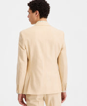 Bar Iii Mens Slim fit Linen Cotton Suit Jacket Blazer 36 R Yellow Solid