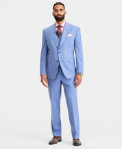 Tayion Mens Classic fit Suit Jacket Blazer 40 S Light Blue Striped