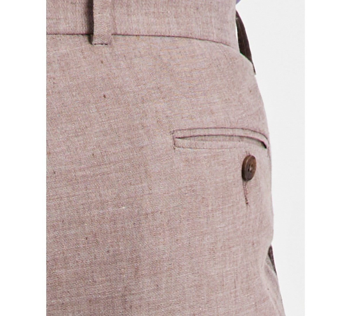 Calvin Klein Mens Slim fit Linen Dress Pants 34 / 30 Brown Solid