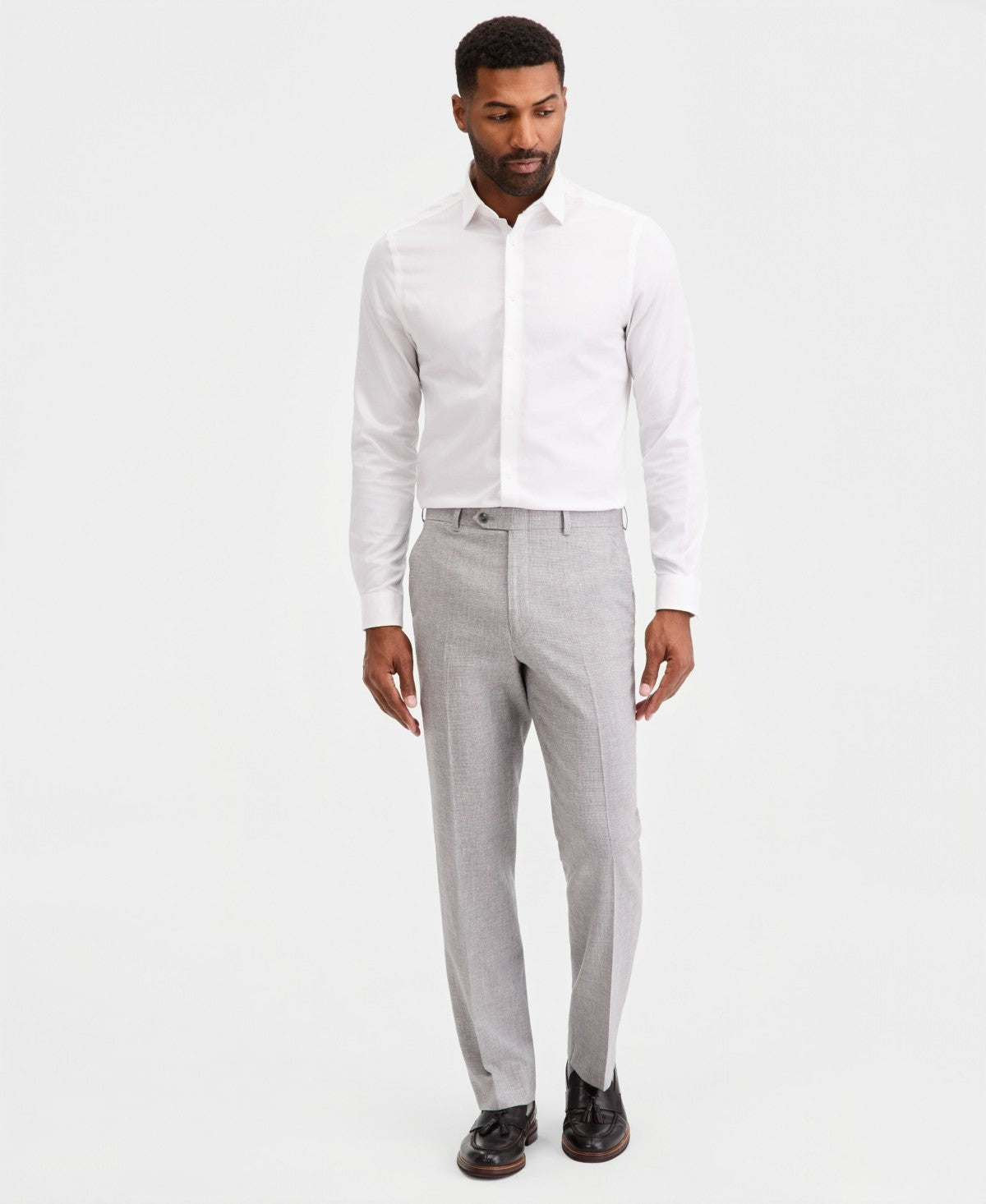 Michael Kors Mens Classic fit Wool Linen Dress Pants 36 / 30 Gray Check
