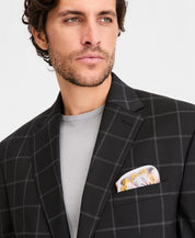 Tayion Mens Classic fit Suit Jacket Blazer 38 R Black Windowpane