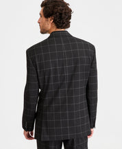 Tayion Mens Classic fit Suit Jacket Blazer 38 R Black Windowpane