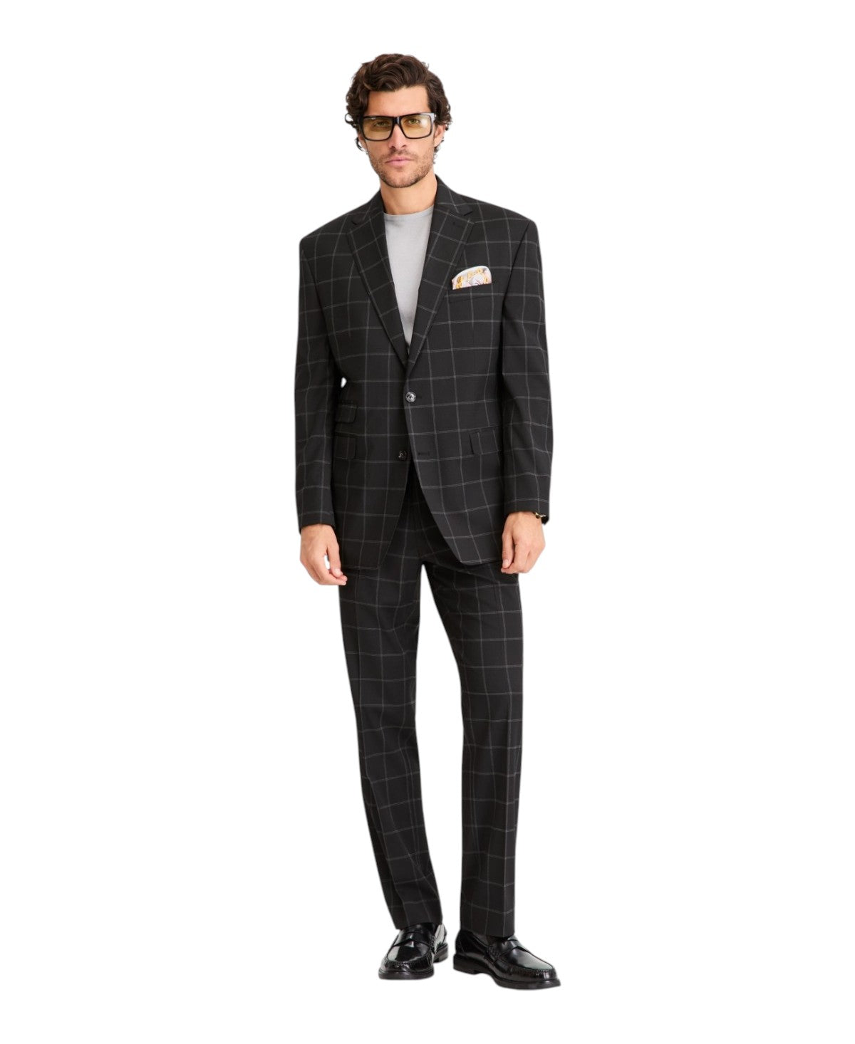 Tayion Mens Classic fit Suit Jacket Blazer 42 S Black Check