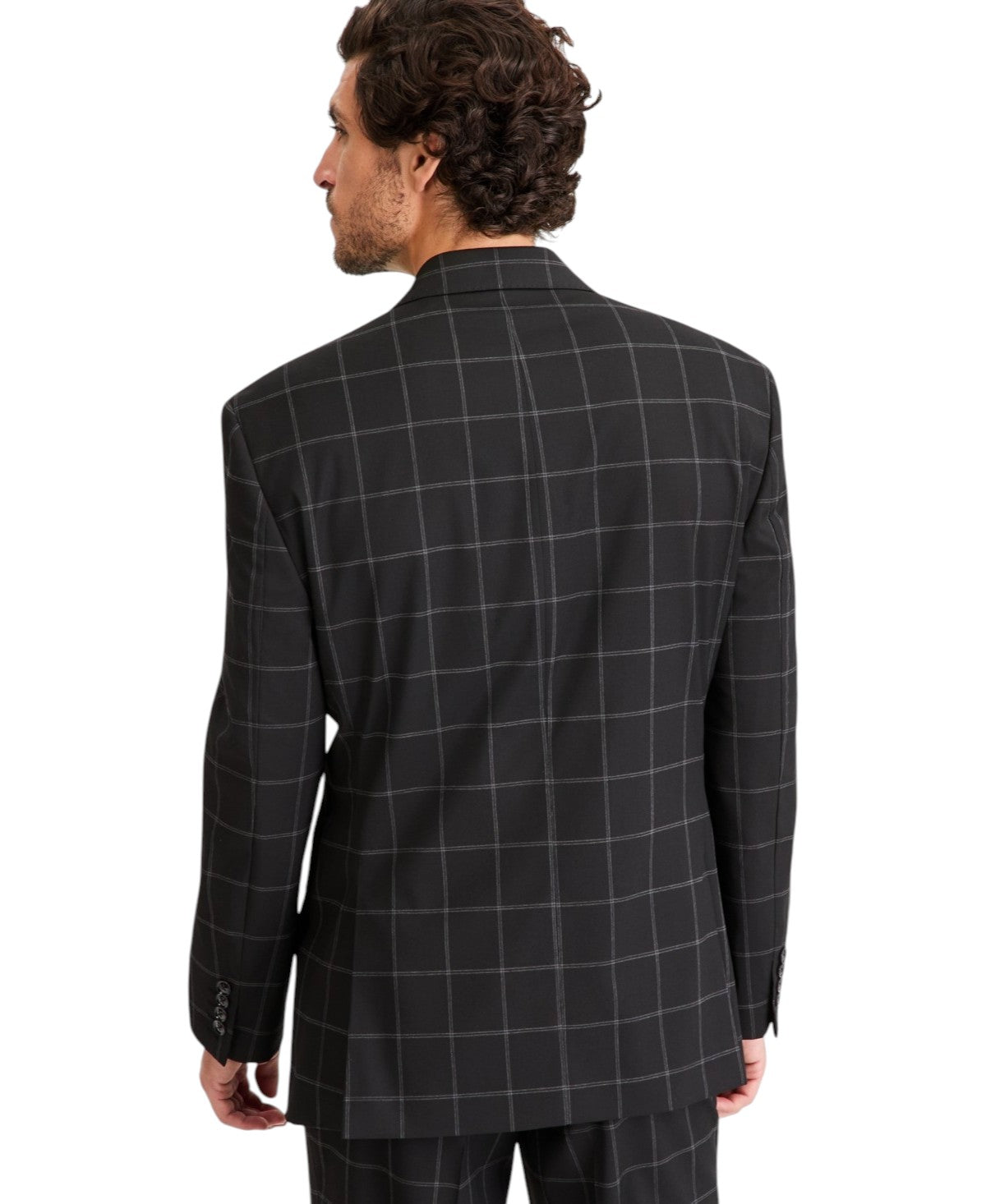 Tayion Mens Classic fit Suit Jacket Blazer 42 S Black Check