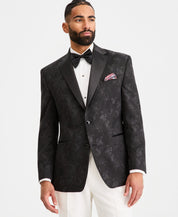 Tayion Mens Classic fit Dinner Jacket Blazer 52 R Black Floral
