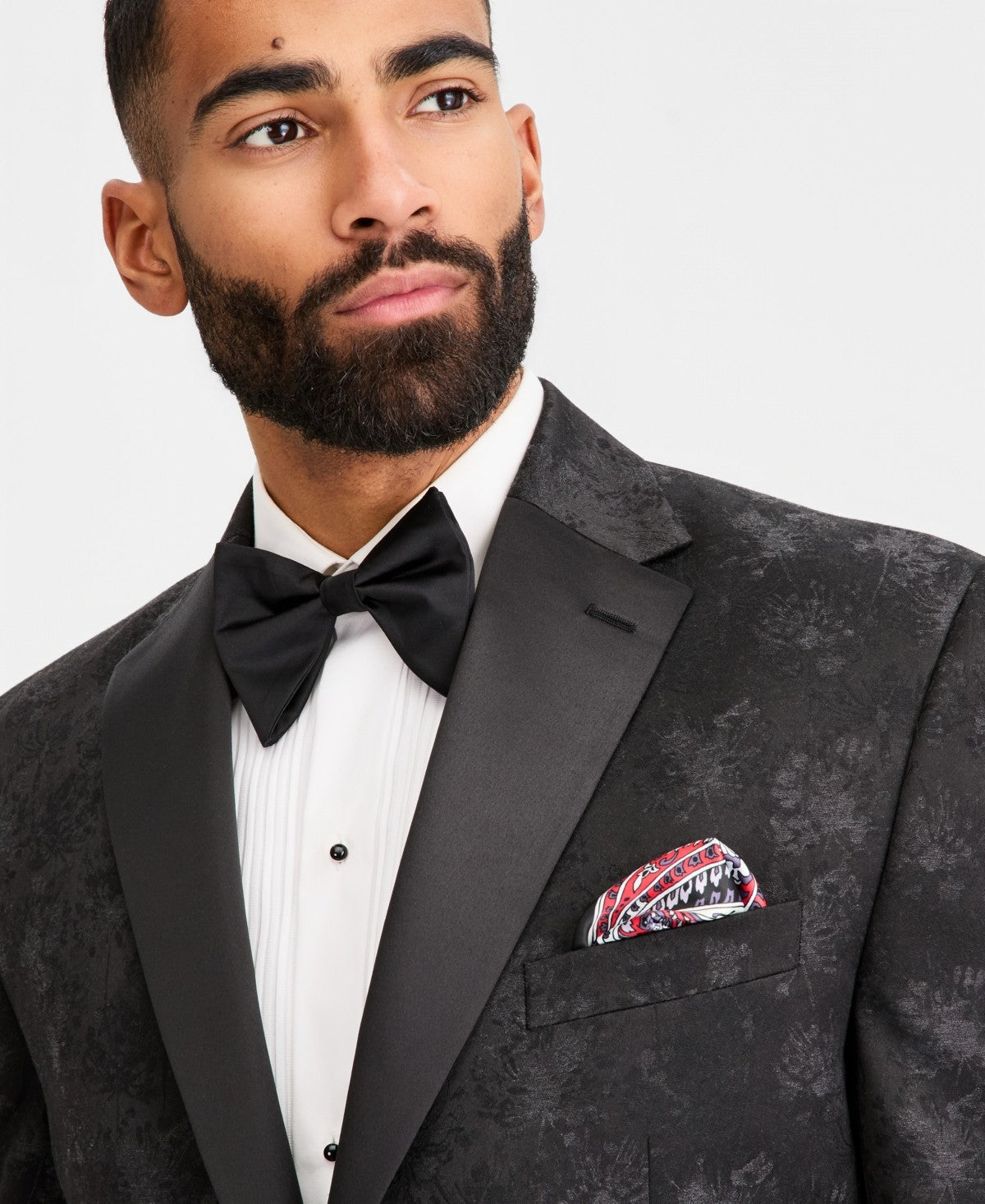 Tayion Mens Classic fit Dinner Jacket Blazer 52 R Black Floral