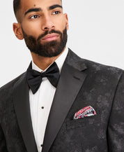 Tayion Mens Classic fit Dinner Jacket Blazer 52 R Black Floral