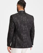 Tayion Mens Classic fit Dinner Jacket Blazer 52 R Black Floral