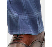 Tayion Collection Mens Classic fit Dress Pants 44 / 30 Navy Plaid