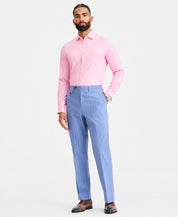 Tayion Mens Classic fit Dress Pants 38 / 30 Light Blue Striped