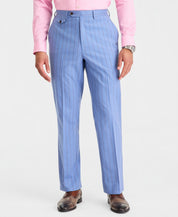 Tayion Mens Classic fit Dress Pants 38 / 30 Light Blue Striped