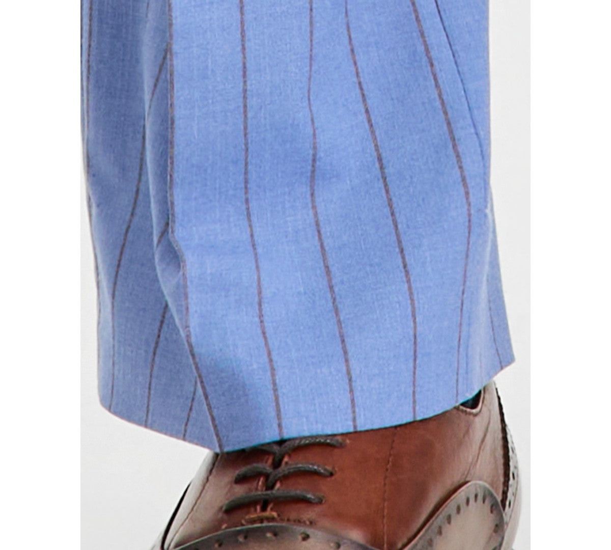 Tayion Mens Classic fit Dress Pants 38 / 30 Light Blue Striped