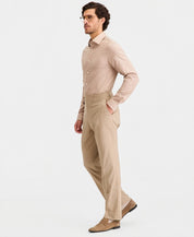 Tayion Mens Classic fit Dress Pants 42 / 30 Light Tan Beige Solid